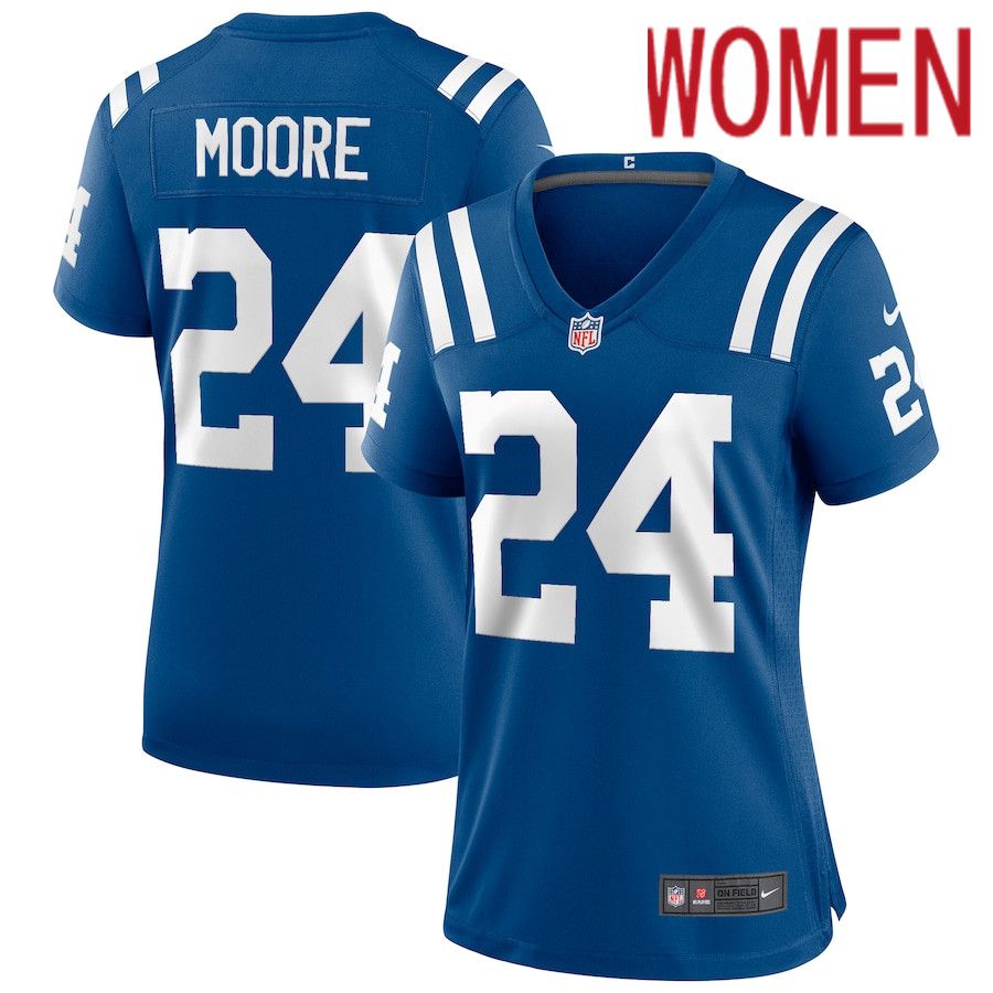 Women Indianapolis Colts 24 Lenny Moore Nike Royal Game Retired Player NFL Jersey